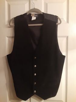 Men's Suede Snap Vest XXL