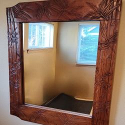 28" By 32" Carved Wood Mirror