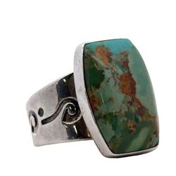 A1 Hawk - Jay King Silver & Green Turquoise Ring (I-17390)