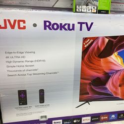 JVC Roku Tv 4K Ultra HD 75" Display New