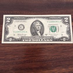 RARE 2 dollar bill series A