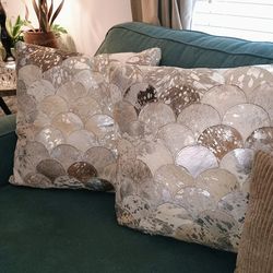 Designer Leather Animal Print Pillows $20 pair