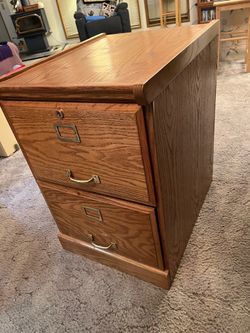 Oak filing cabinet