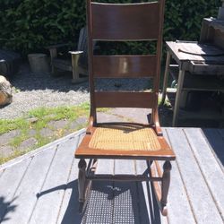 Beautiful Antique Rocker With Cane Seat