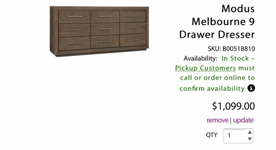 Modus Melbourne 9 Drawer Dresser