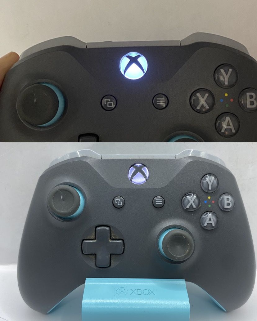 Genuine Microsoft Xbox ONE Wireless Controller 1708 Gray Teal Blue, TESTED!