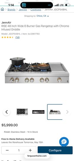 JennAir range cooktop 48”W gas NEW🔥🔥