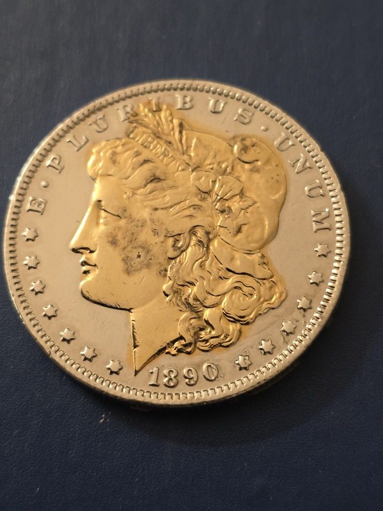 1890 Gold Plated 90% Silver Morgan Dollar