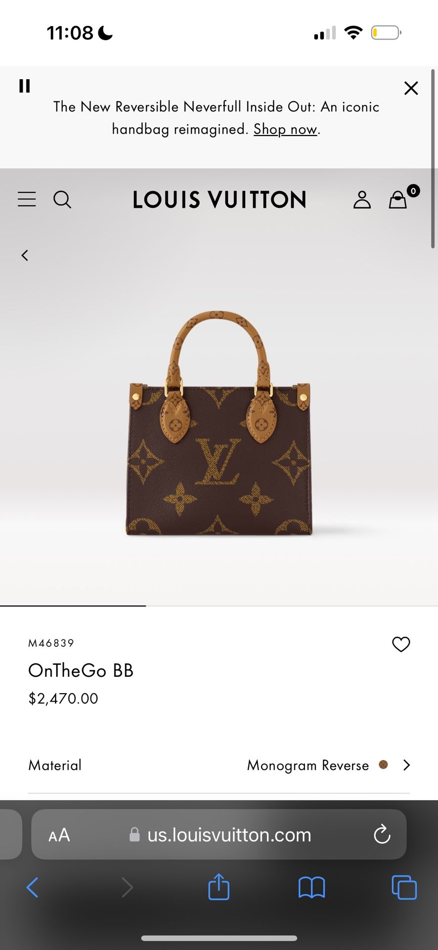 Louis Vuitton OnTheGo BB mini tote bag