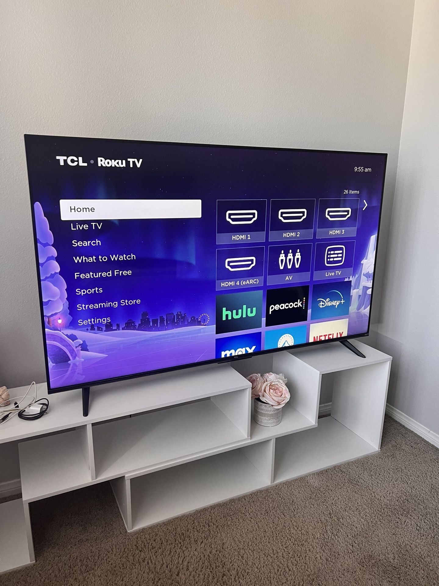 TCL 55" Class 4-Series 4K UHD HDR Smart Roku TV(Wi-Fi, RF, USB, Ethernet, HDMI) - 55S455