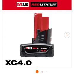 NEW In The Box Milwaukee M12 4.0amph Batteries $35 Each