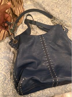 Navy Studded Leather Michael Kors bag