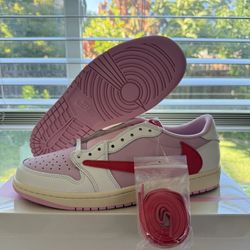 Jordan 1 Retro Low OG SP Travis Scott Sail Tropical Pink Size 10.5 Men’s IQ7604-101 