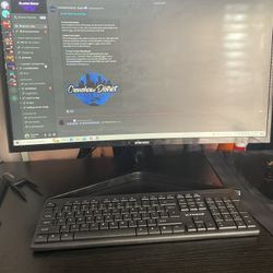 Pc Setup With Desk Mouse Keyboard And Headset