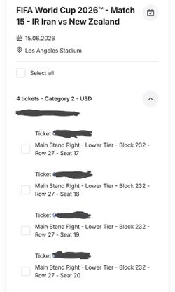 WORLD CUP TICKETS- Sofi Los Angeles