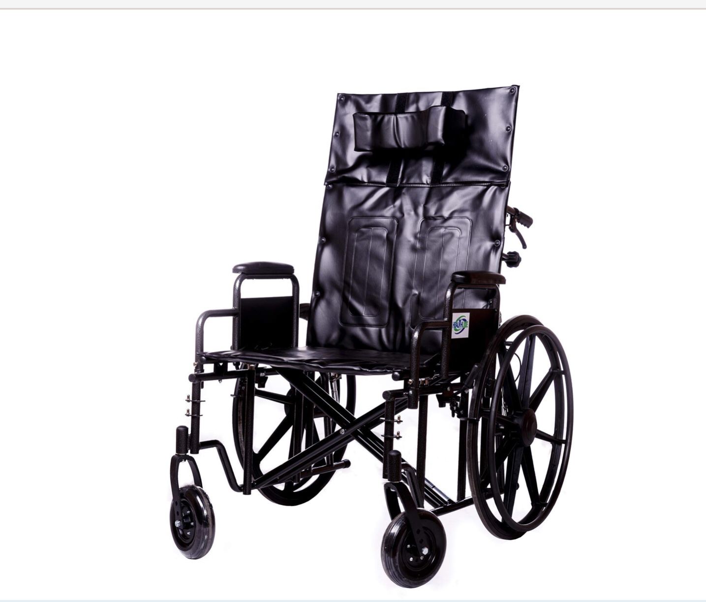 Wheelchair Reclining Back Heavy Duty Bariatric Desk Arm Padded Detachable with Cushioned Head 