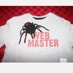BOYS WEB MASTER SPIDER T-SHIRT GRAY S/S SIZE 7X XL NEW