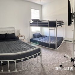 Metal Full Over Full Bunk Bed - White New