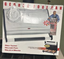 Vintage George Foreman Lean Mean Grilling Machine Model GRV160S NOS Jumbo Size