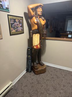 Pool Room Table & Cigar store statue