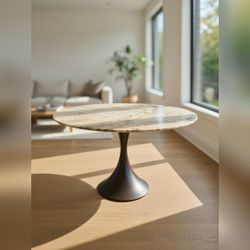 Gabby Cortez Marble Dining Table + 4 Z Gallerie Rowan Chairs - Good - Westbury, NY