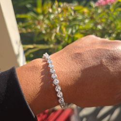 Rhodium Tennis Bracelet Cubic Zirconia 