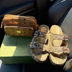 Gucci Sandals + MCM Bag