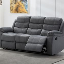 Grey Upholstered Recliner