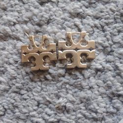 Tory Burch gold Emblem Earrings