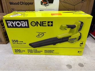 BRAND NEW IN BOX RYOBI ONE+ 18V 100 MPH 350 CFM Cordless Battery Variable Speed Jet Fan Leaf Blower with 4.0 Ah Battery and Charger