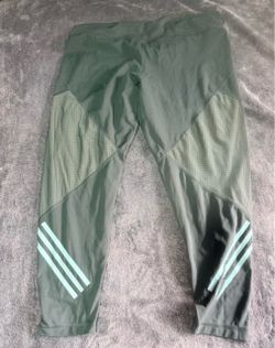 Adidas Women's Mesh Olive Green Tights High Risen Activewear Pants Size 2XL
