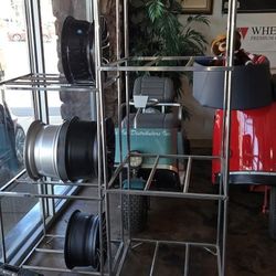 Window Display Wheel Racks / Metal Shelving 