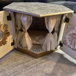 Artsy Pet Bed/MCM Hexagon End Table