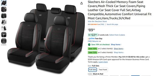 Universal Skechers PU Leather *Full Set* Black Gray with Red