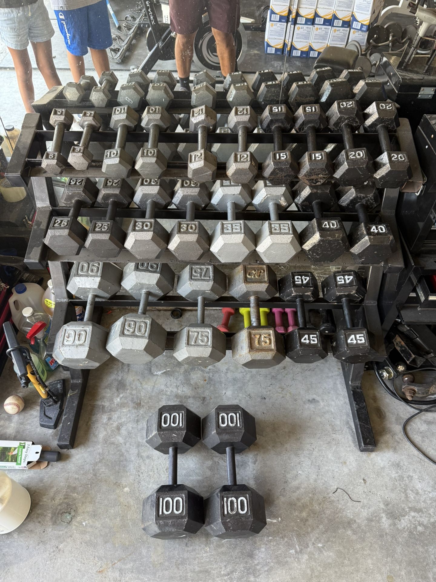Dumbbells And Rack; 1,004 Lbs