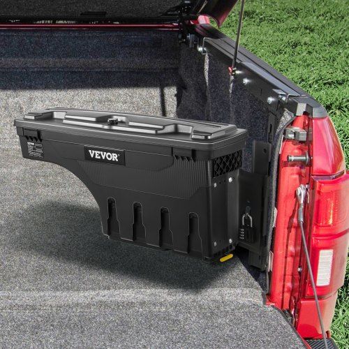 VEVOR Truck Bed Storage Box, Fits 2015-2020 Ford F150, Passenger Side, Lockable Lid, Waterproof PA6 Wheel Well Tool Box 6.6 Gal/25 L with Password Pad