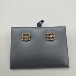 14KT YELLOW GOLD DIAMOND EARRINGS 