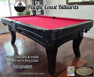 7ft Spencer Marston Pool Table (FREE Delivery & Install + New Felt Any Color)