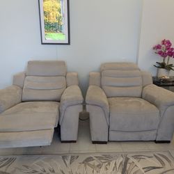 The Sentinel Light Grey Recliner  X 2 