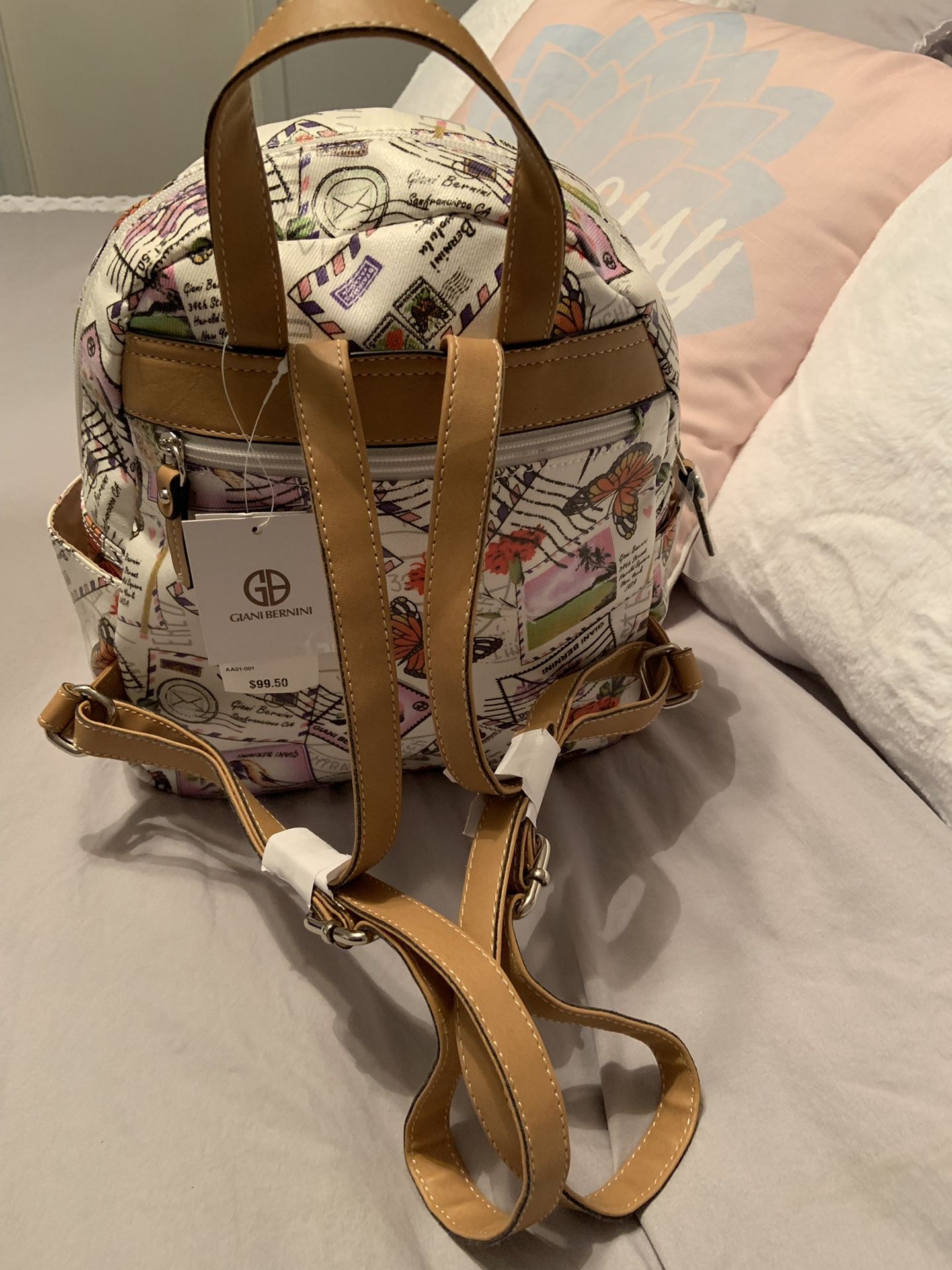 New Giani Bernini Canvas Postcard Backpack