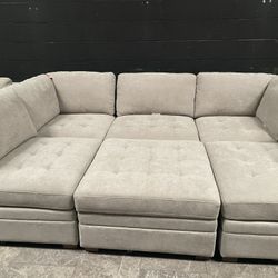 Modular Sectional Sofa Couch With Storage Ottoman 