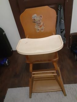 Hurry hurry Collectible wooden baby high chair for the low