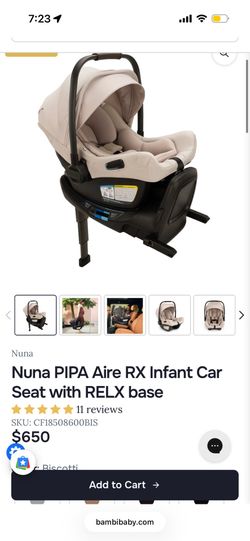 Nuna pipa aire rx with base. (Biscotti)