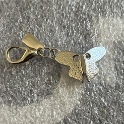 New Silver Toned Butterfly Zipper Pull Bag Charm