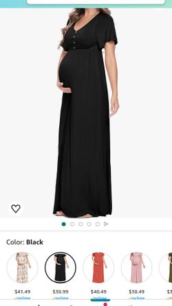 Maternity Maxi Photo Dress Black Size Medium
