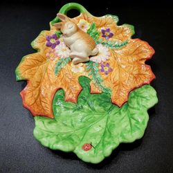 Fitz And Floyd Napping Bunny Plate