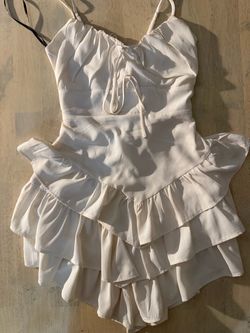 White Ruffle Tiered Mini Dress