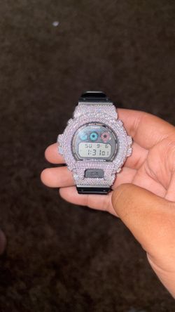 925. Silver Casio G-Shock Iced Out Digital Watch