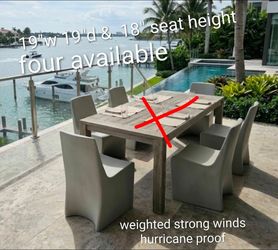 $225 each Authentic Weighted Spec Hardi Chairs outdoor waterfront dockside hurricane proof