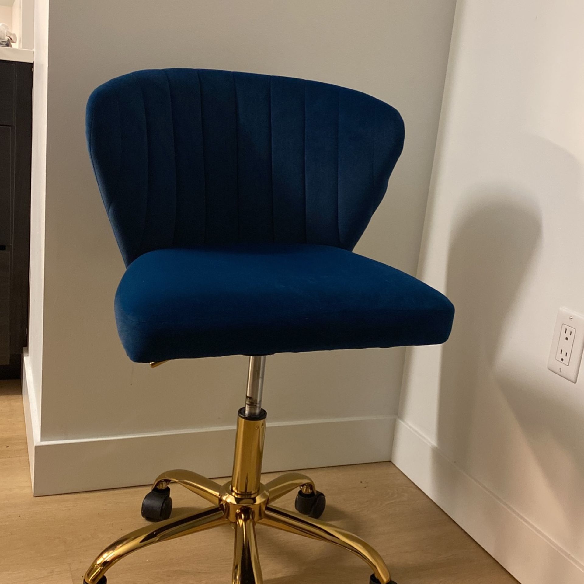 Velvet Blue Adjustable Office Chair